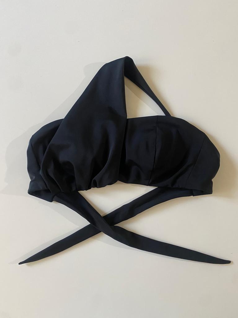 Top traje baño negro, Talla S/M, Mujer