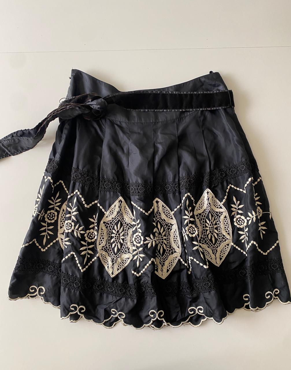 Falda bordada, Talla 4, S, Mujer