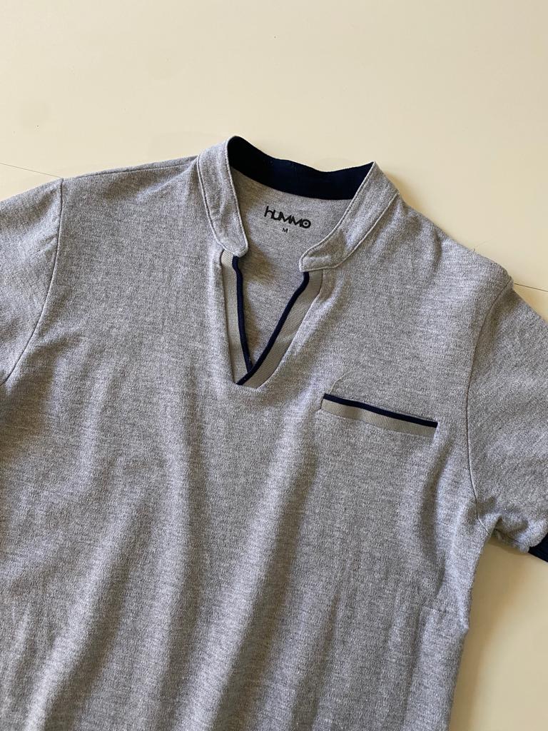 Polo gris juvenil, Talla M Slim, Hombre