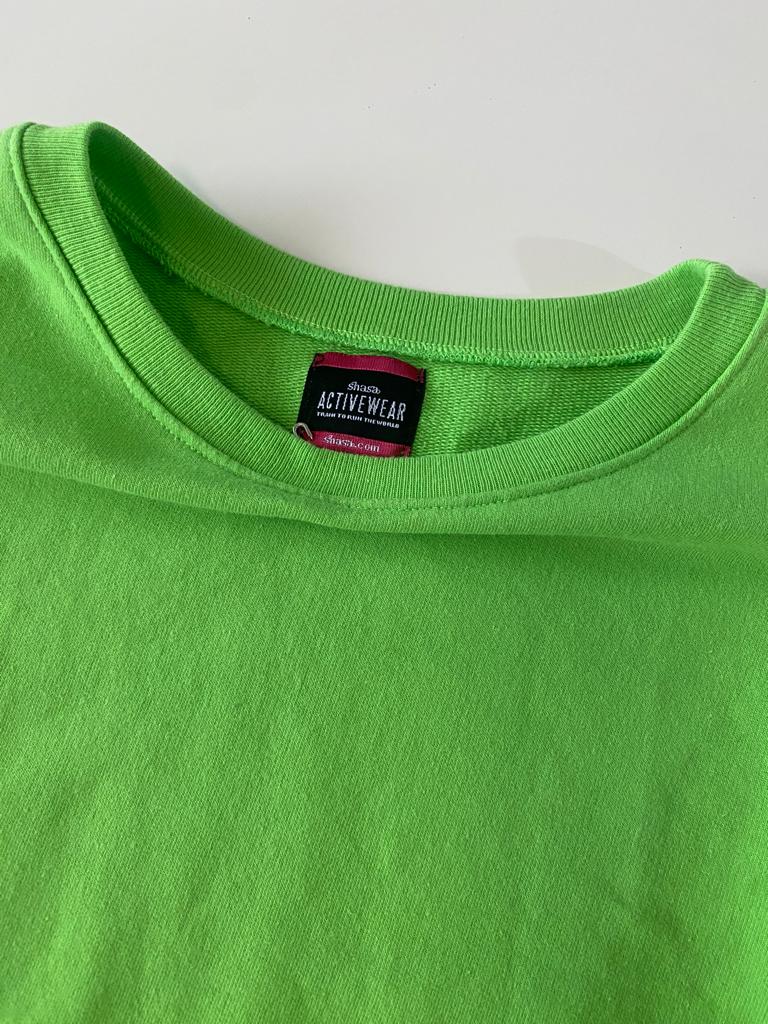 Sweater liso verde limon, Talla M, Mujer