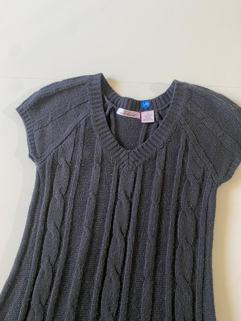 Vestido/sweater gris, Talla L-14 años, XS, Niña