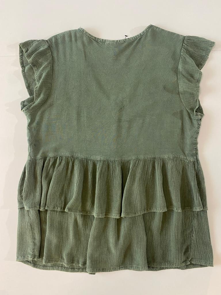 Blusa de verano verde, Talla M, 30, Mujer