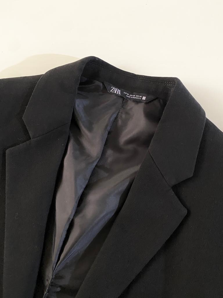 Blazer de 1 botón negro, Talla 48Mx, 38Usa, 48Eur, M Slim, Hombre