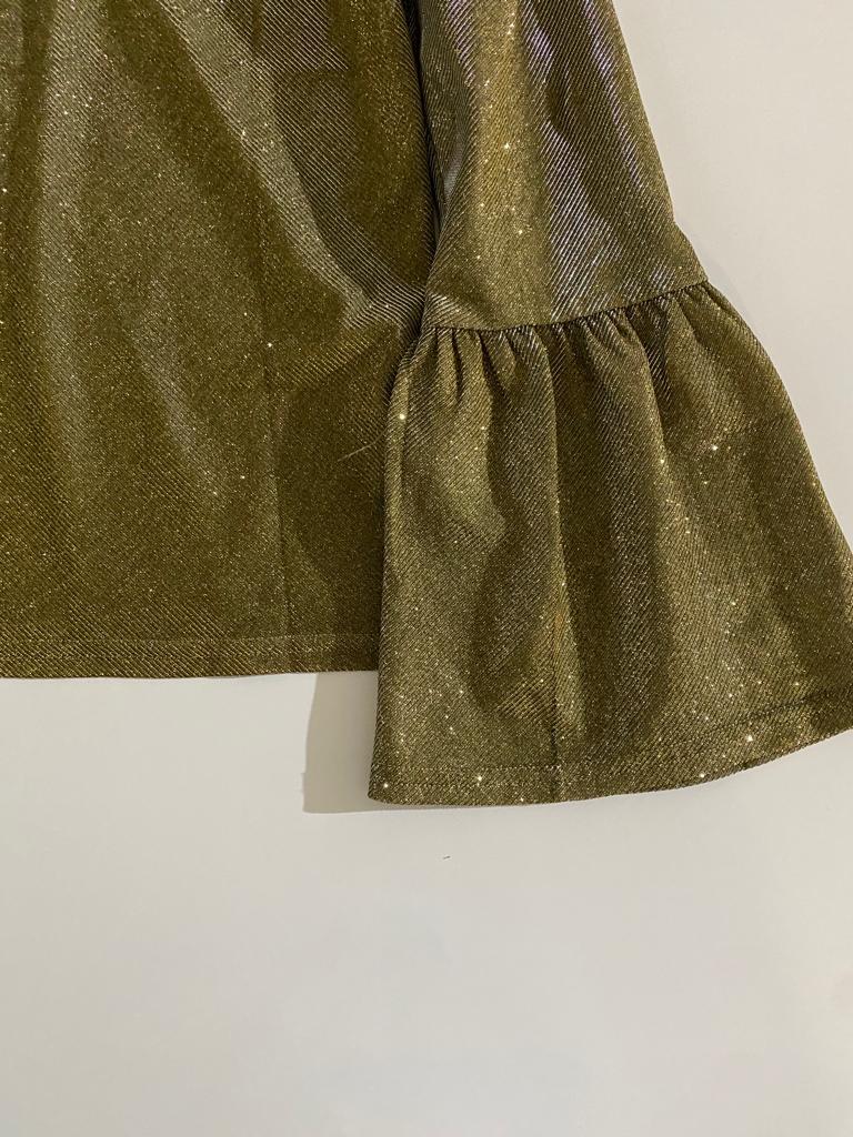 Blusa metalica dorada, Talla S/M, Mujer