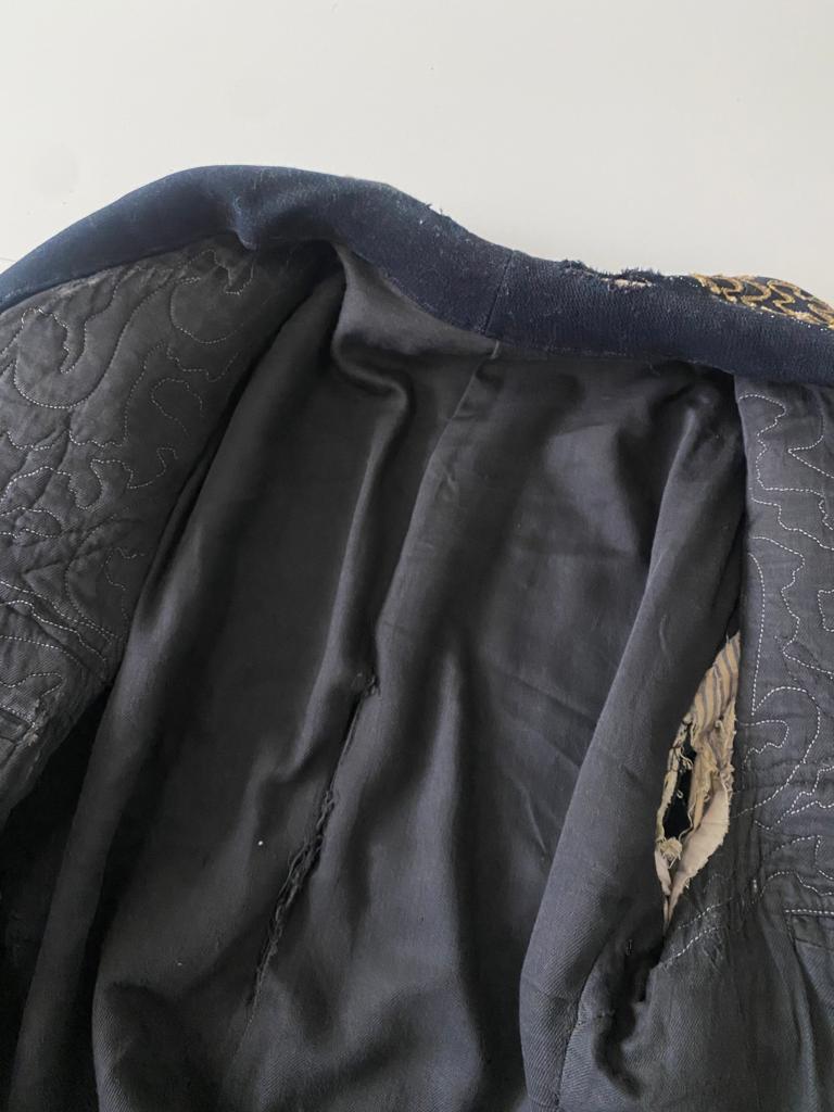 RENTA Chaqueta negra con apliques de piel, Talla M/L, Hombre, VINTAGE