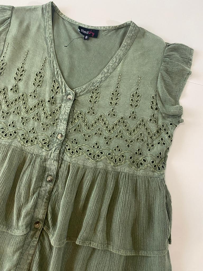 Blusa de verano verde, Talla M, 30, Mujer