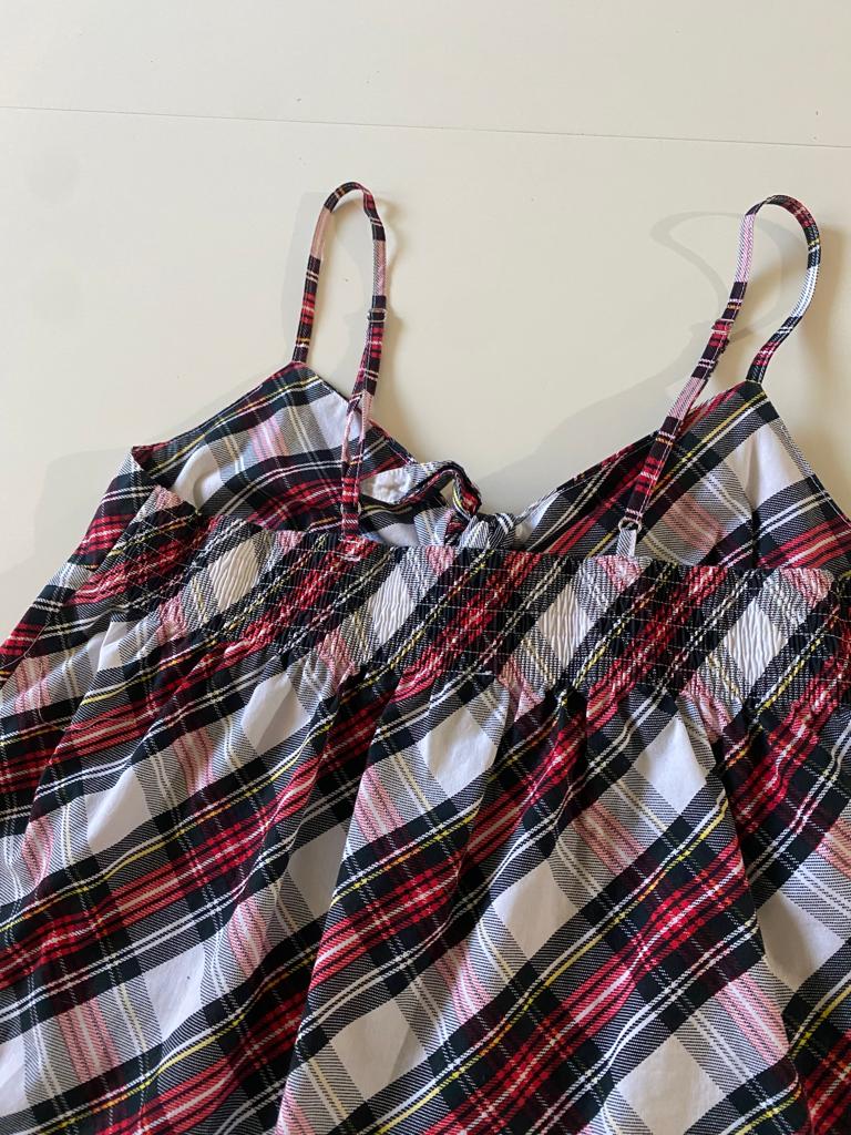 Blusa de tirantes de tartan, Talla M, Mujer