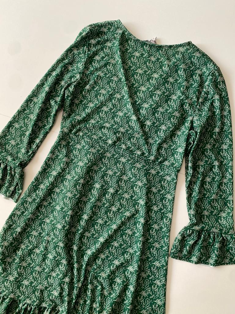 Vestido cruzado estampado, Tallla M, Mujer