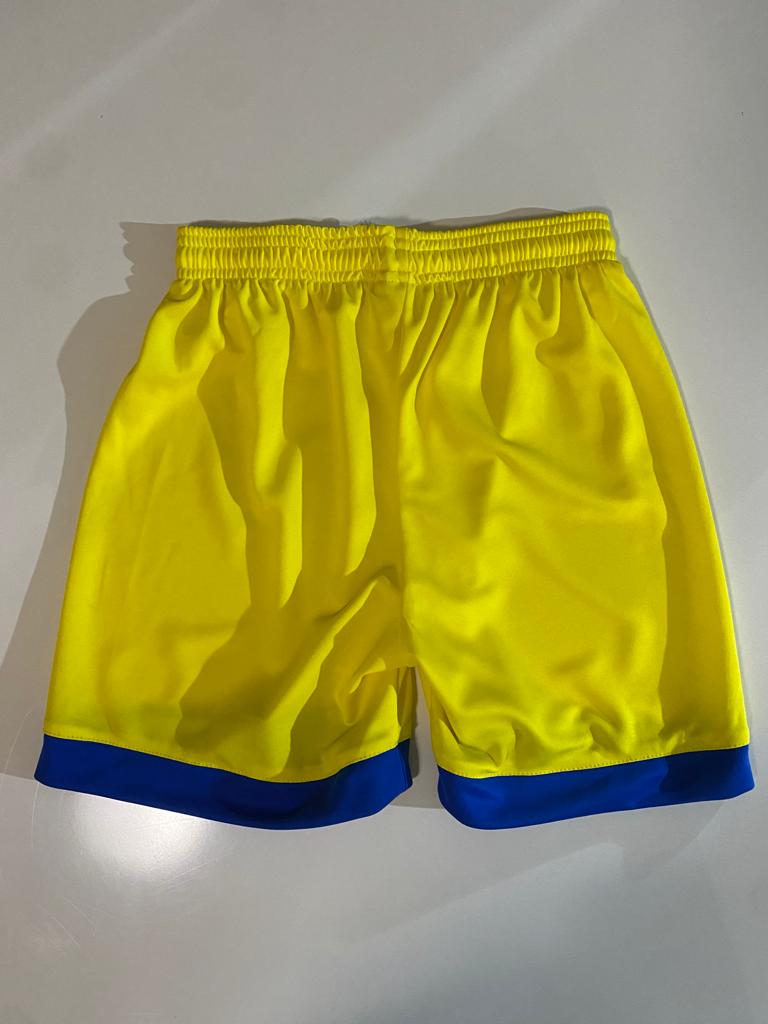 Shorts deportivos amarillos, Talla 12 años, Niño