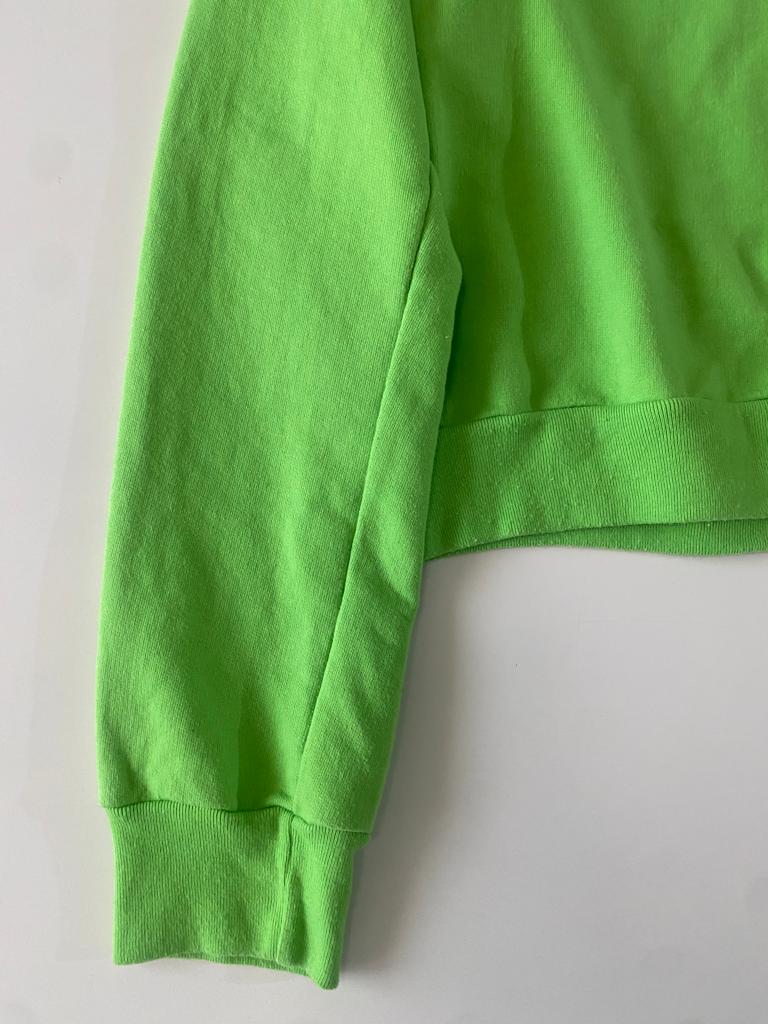 Sweater liso verde limon, Talla M, Mujer