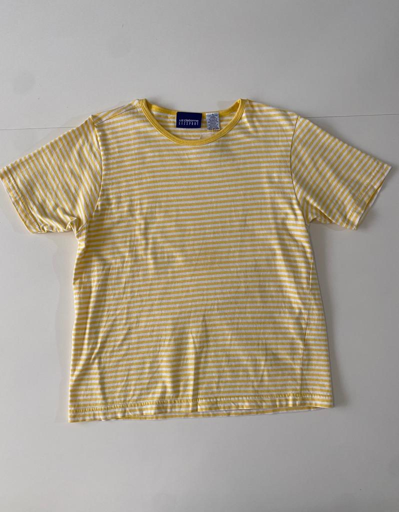 Playera rayas amarilla, Talla S, Mujer, Vintage