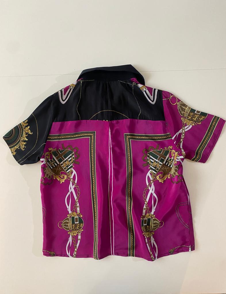 Camisa estampada cadenas, Talla M/L, Mujer