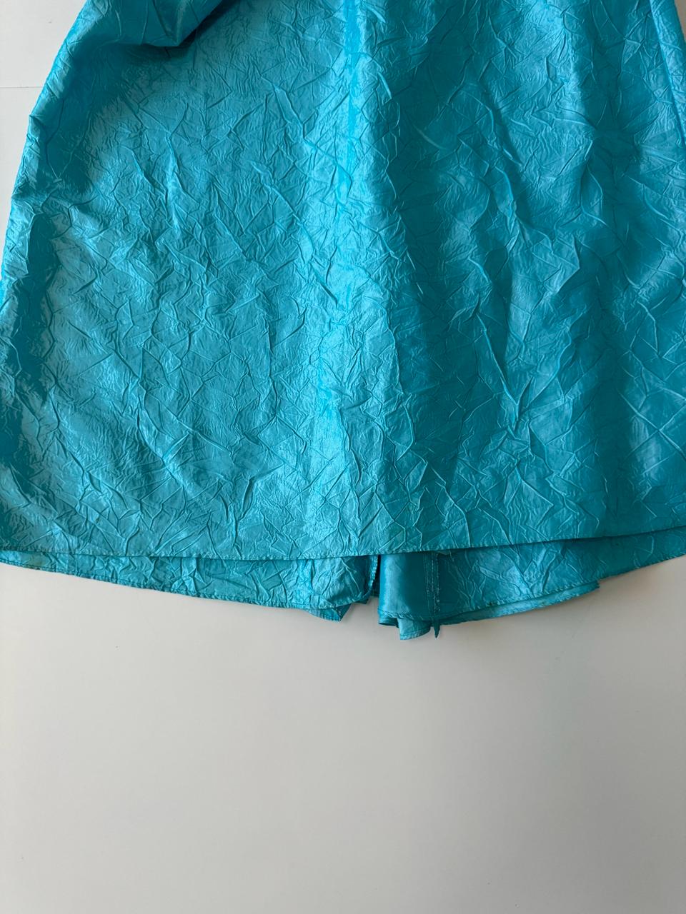 Falda corrugada aqua, Talla 9, Mujer