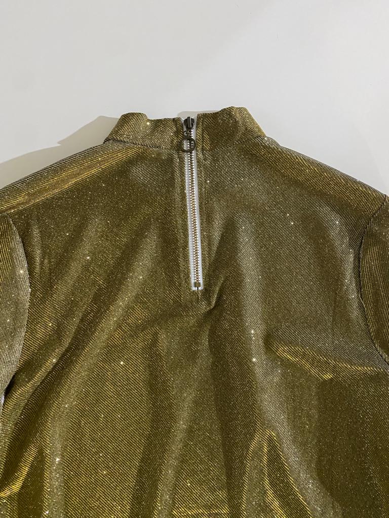 Blusa metalica dorada, Talla S/M, Mujer
