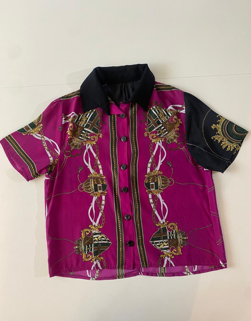 Camisa estampada cadenas, Talla M/L, Mujer