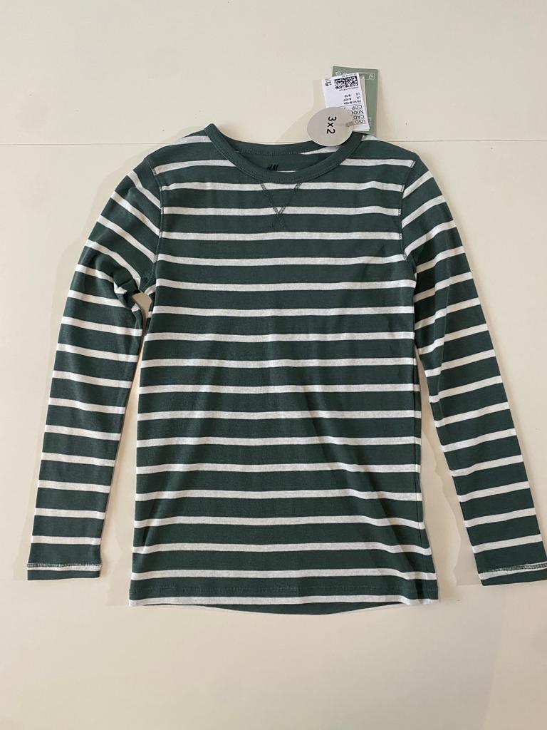 Playera rayas manga larga, Talla 8-10 años, Niño