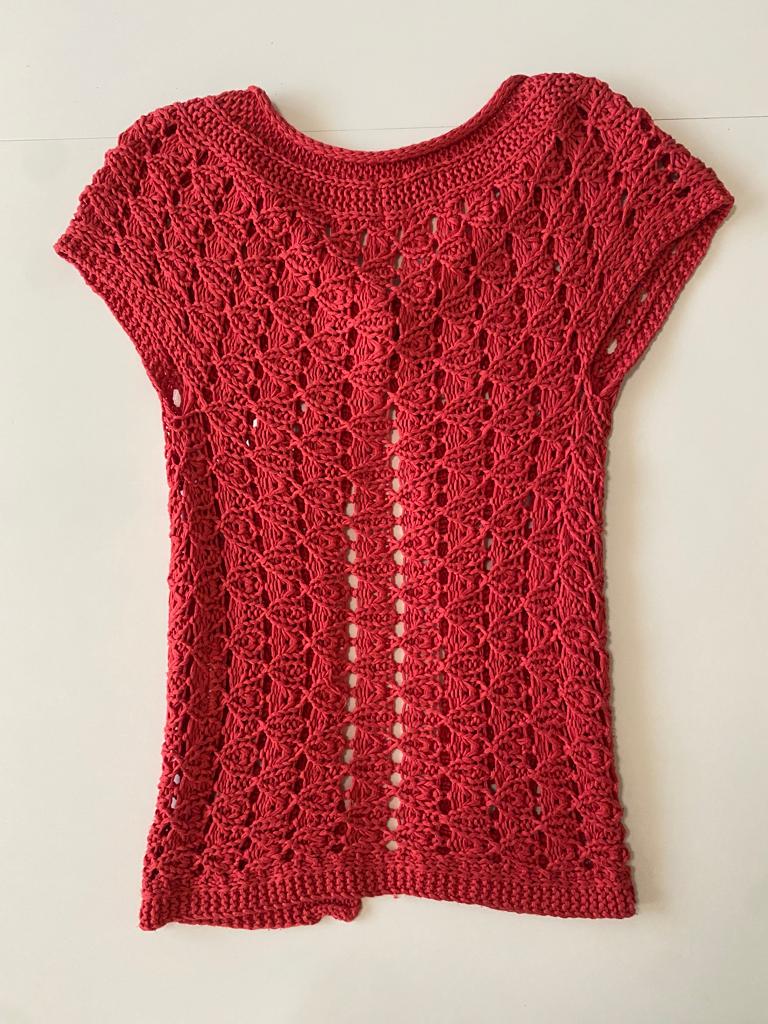 Blusa tejida rosa, Talla S, Mujer