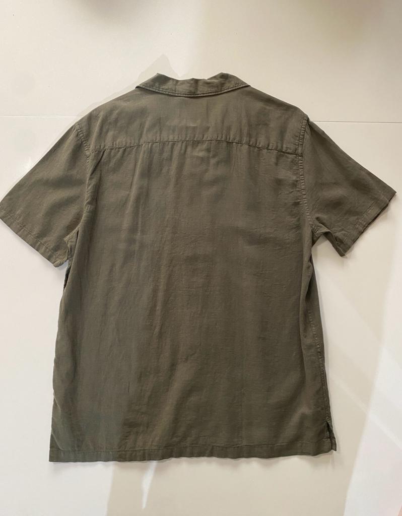 Camisa de lino verde, Talla M, Hombre