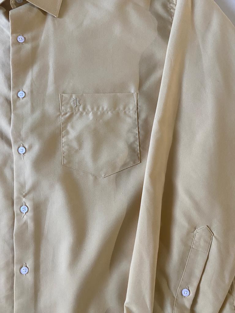 Camisa de vestir amarilla, Talla Cuello 17.5, Manga 34-35, XL, Hombre