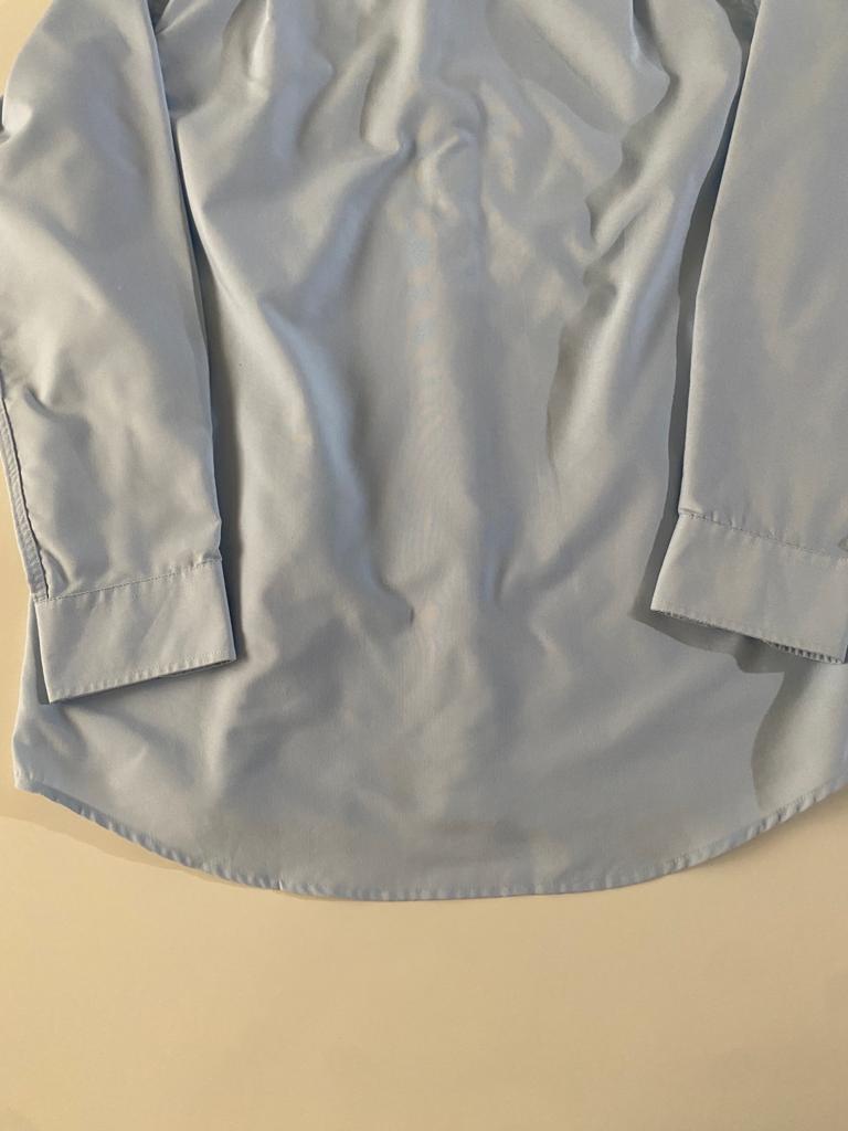 Camisa de vestir celeste, Talla 16 cuello, manga 2-3, Hombre