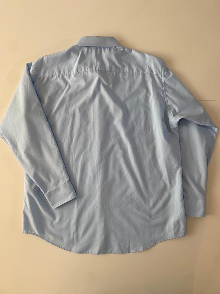 Camisa celeste de vestir, Talla Cuello 17.5, Manga 32-33, L, Hombre