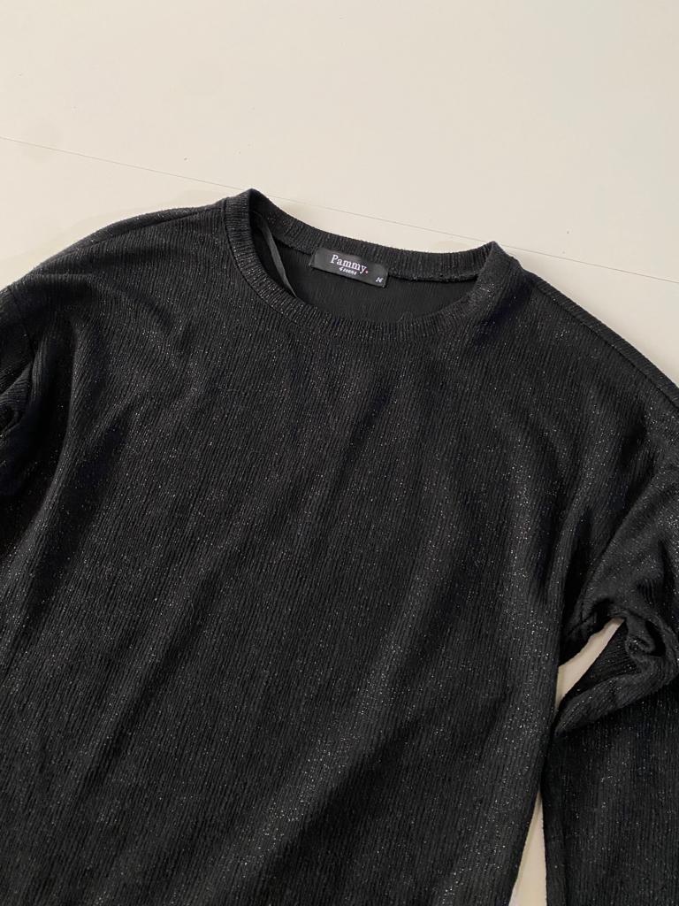 Sweter con brillos negro, Talla 14 años, Adolescente