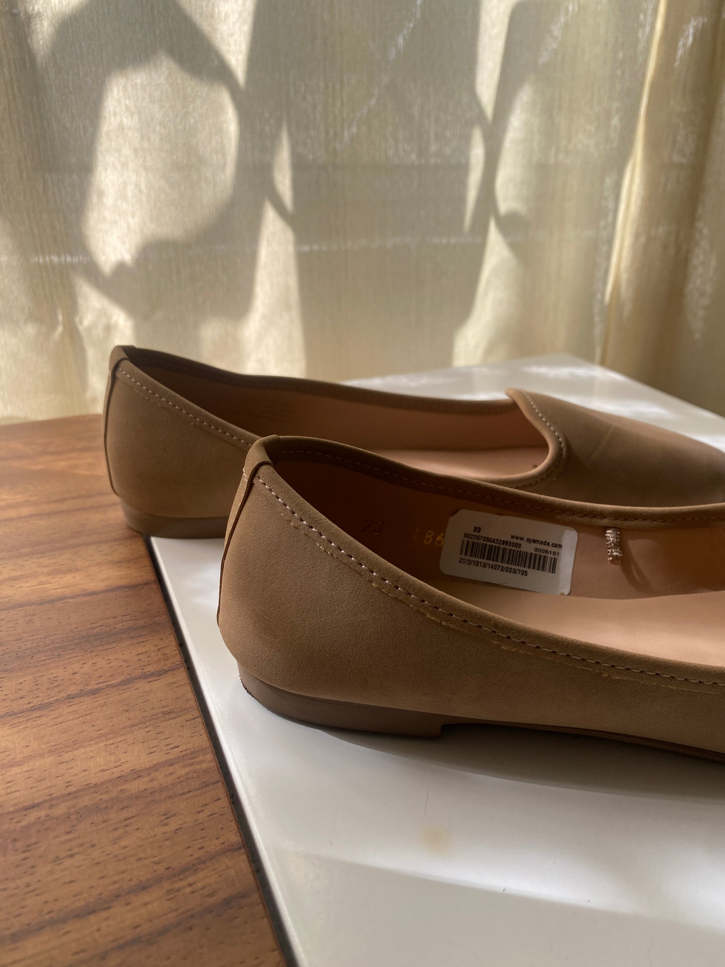 Flats beige, Talla 23, Mujer
