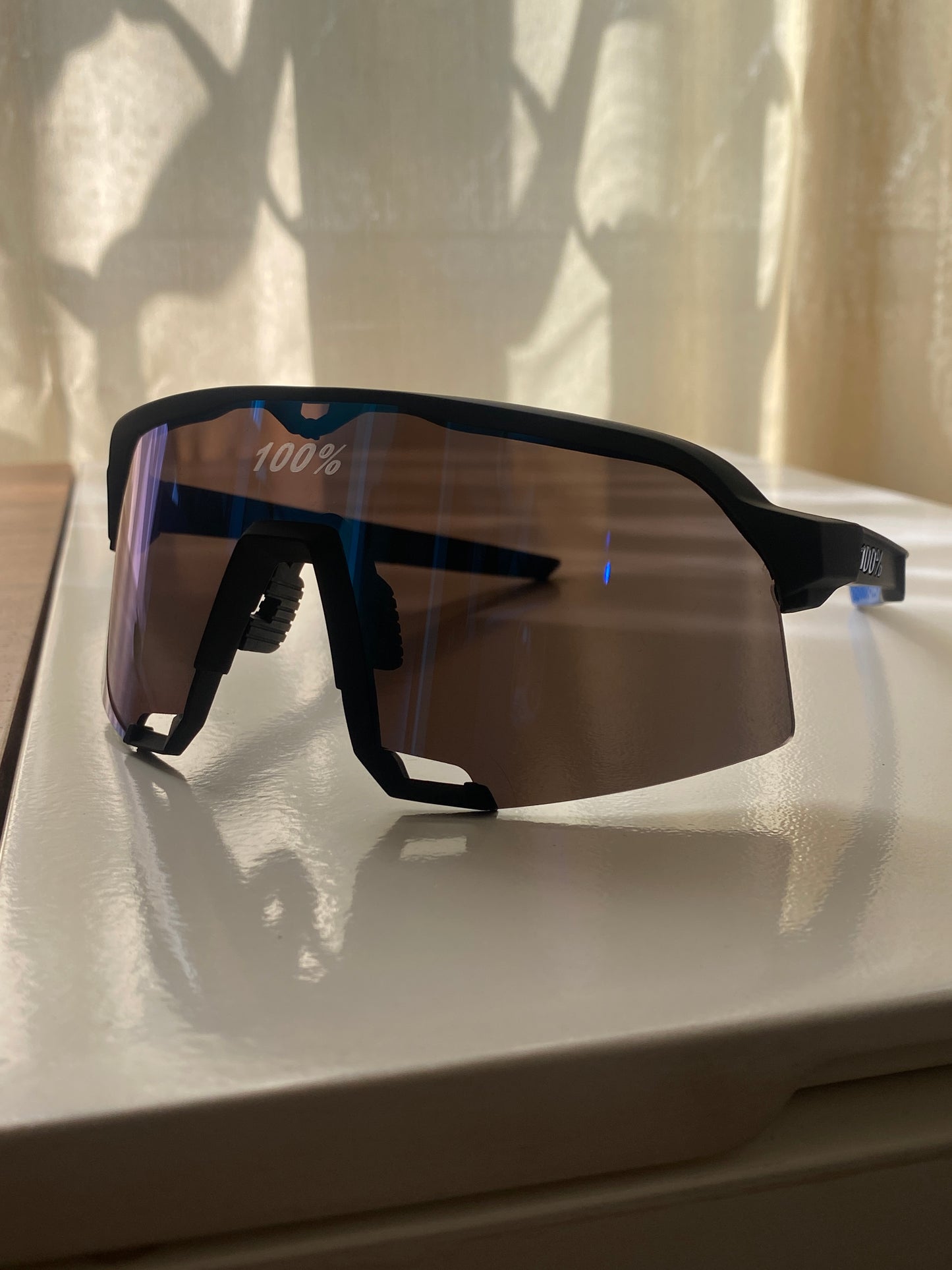 Lentes deportivos reflejo azul
