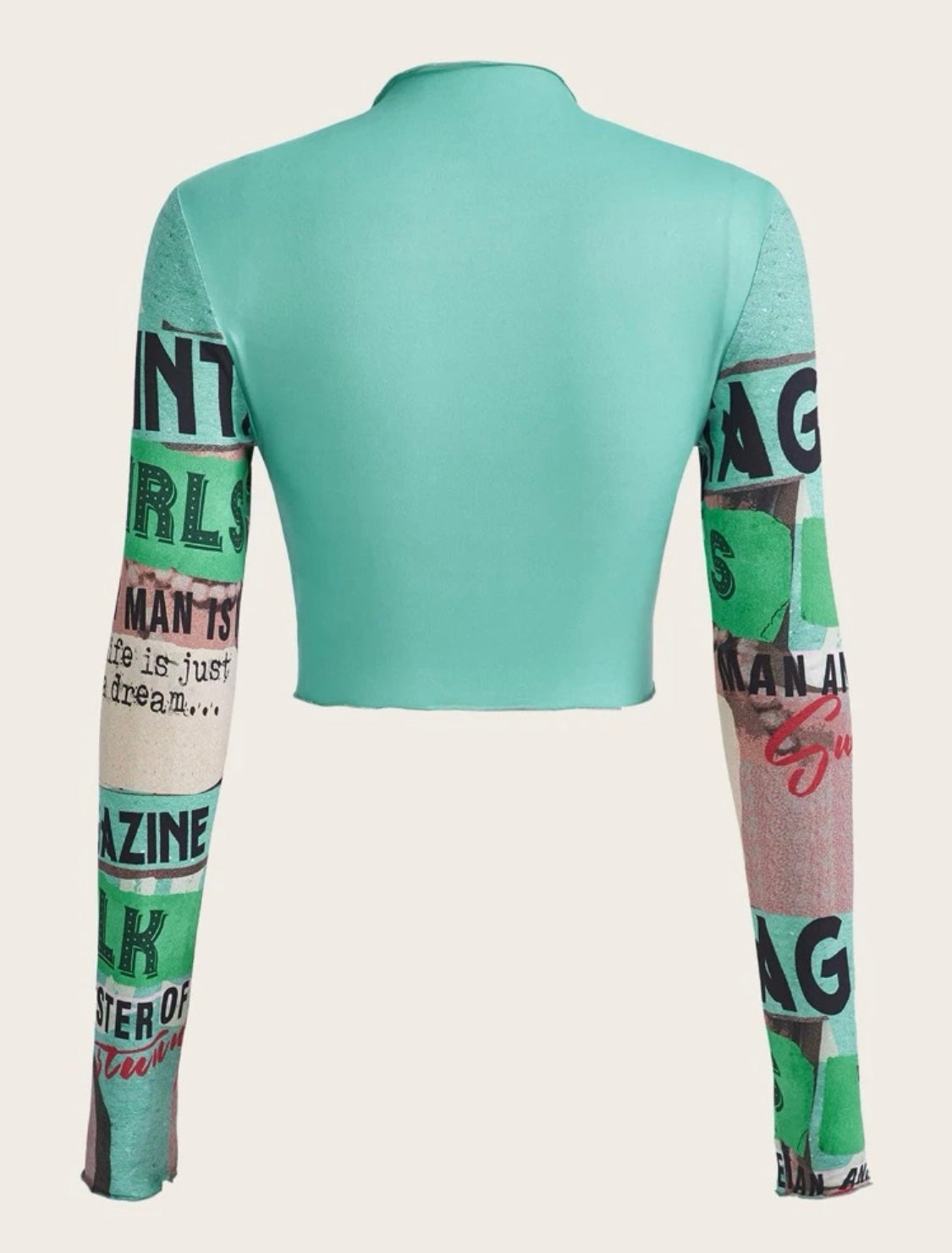 Camiseta manga larga estampado vintage, Talla XS, Mujer