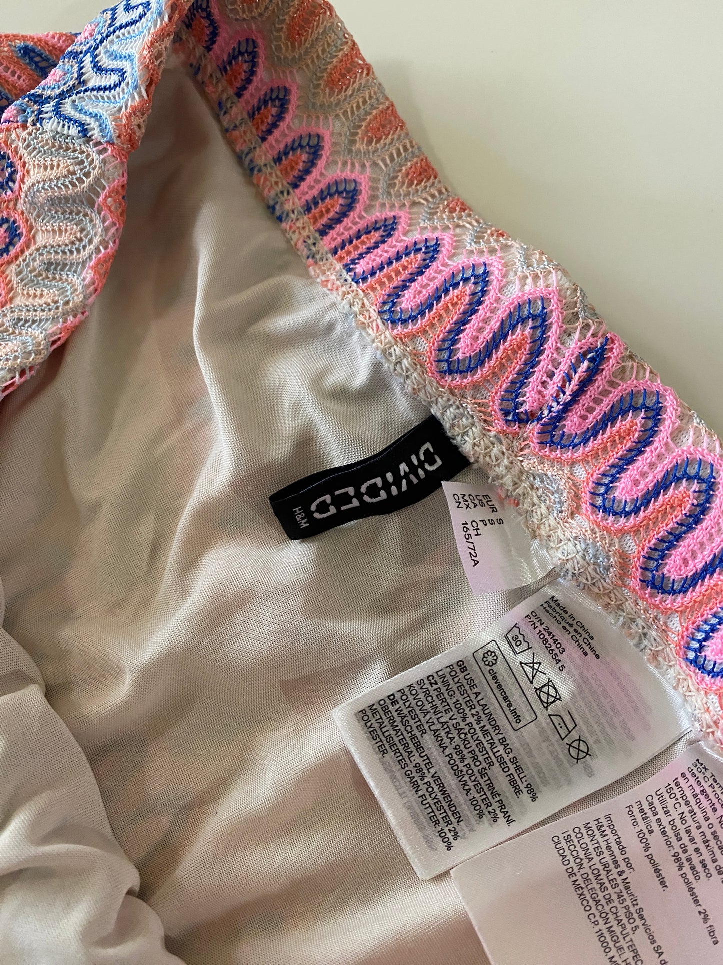 Pantalones tejidos multicolores, Talla S