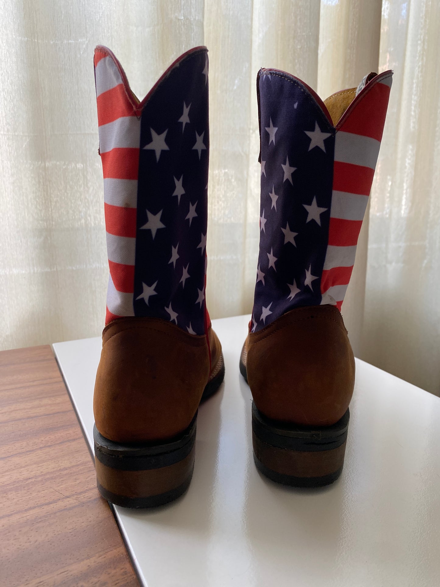 Botas vaqueras con bandera americana, Talla 24Mx, Mujer