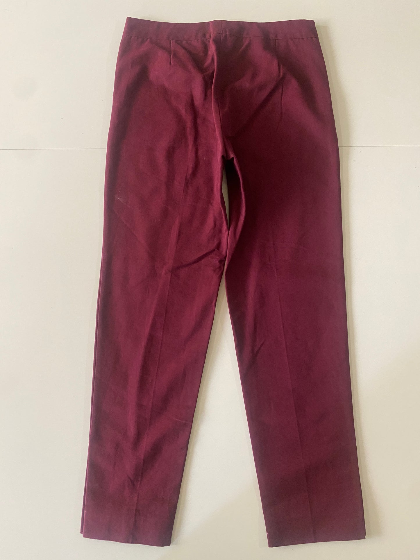 Pantalones de vestir de diseñador guindo, Talla 2, Mujer
