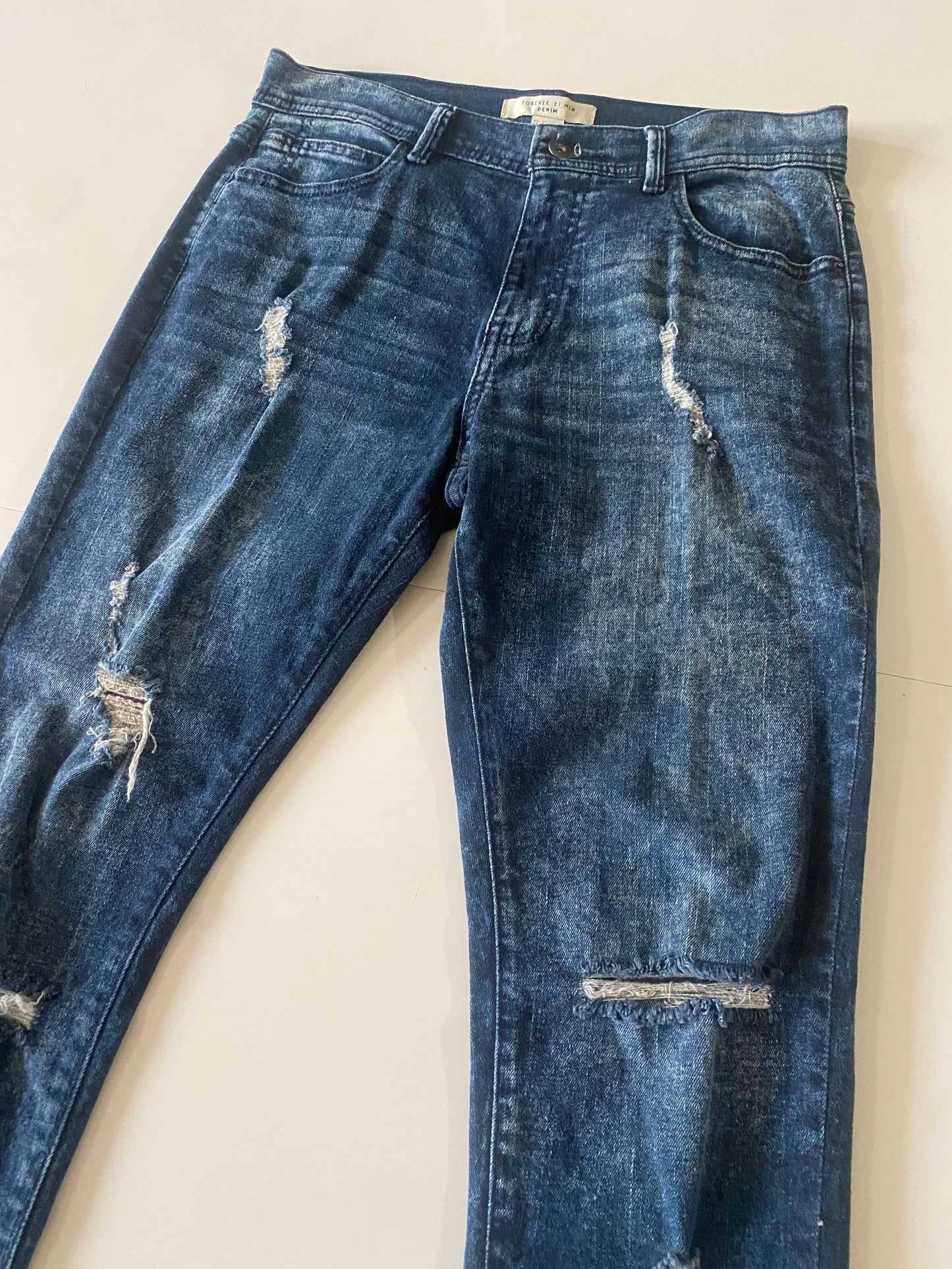 Jeans acid wash distress, Talla 31, Hombre