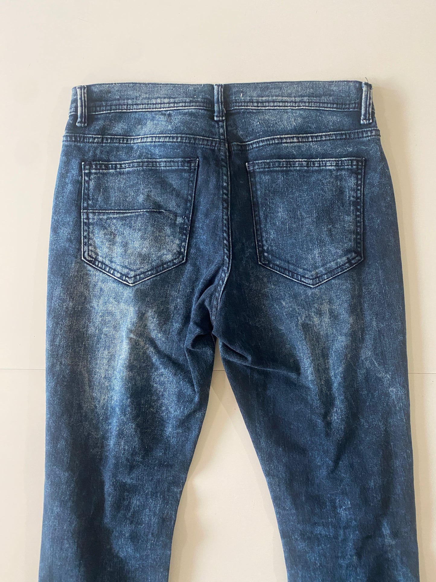 Jeans acid wash distress, Talla 31, Hombre