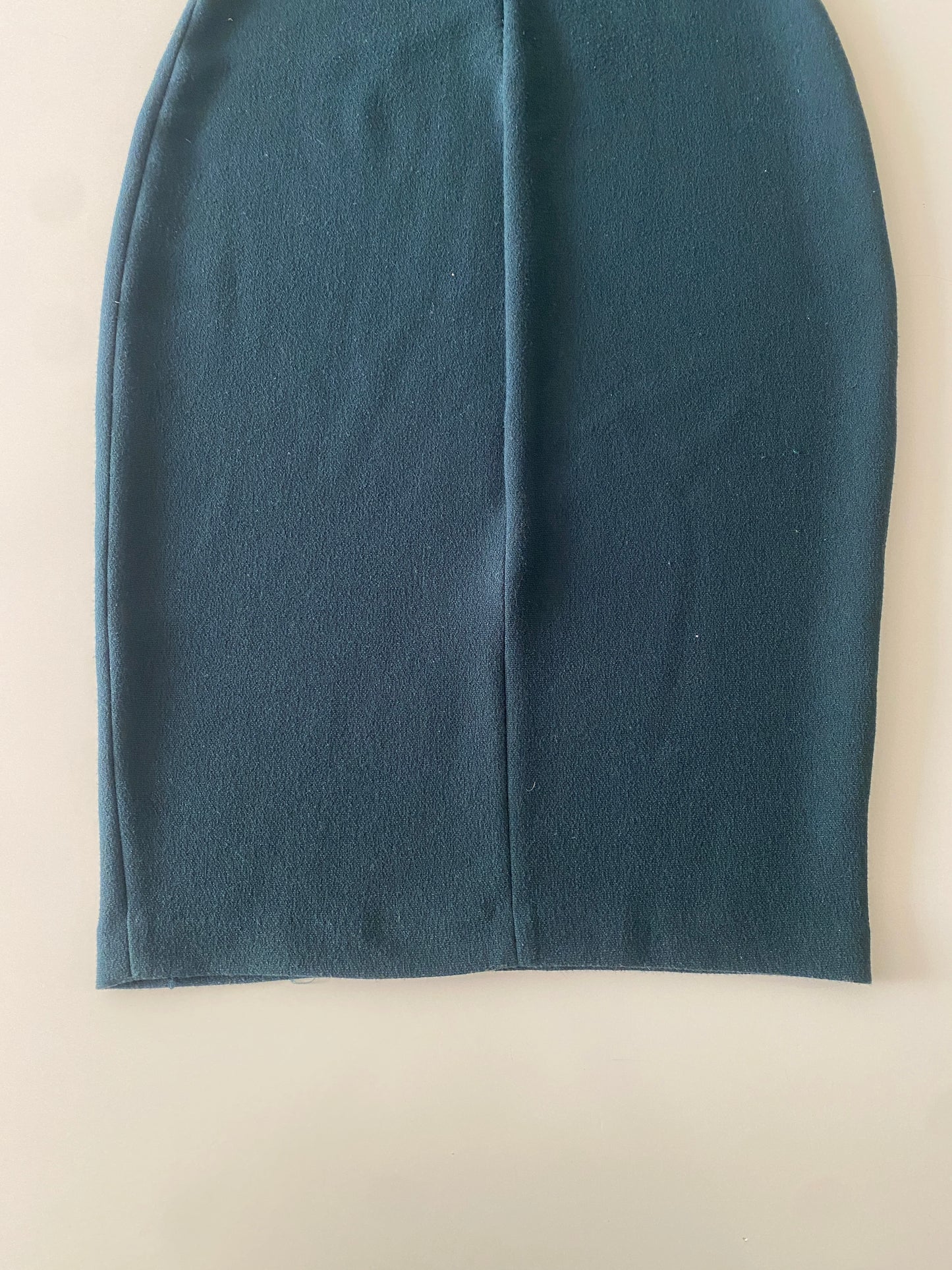 Vestido verde esmeralda con hombreras, Talla M, Mujer