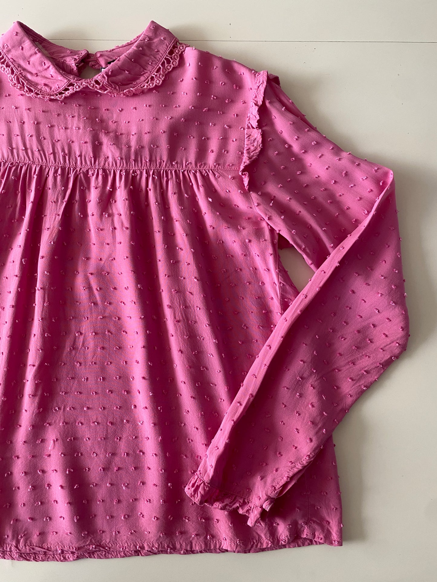 Camisa manga larga rosa, Talla M, Mujer