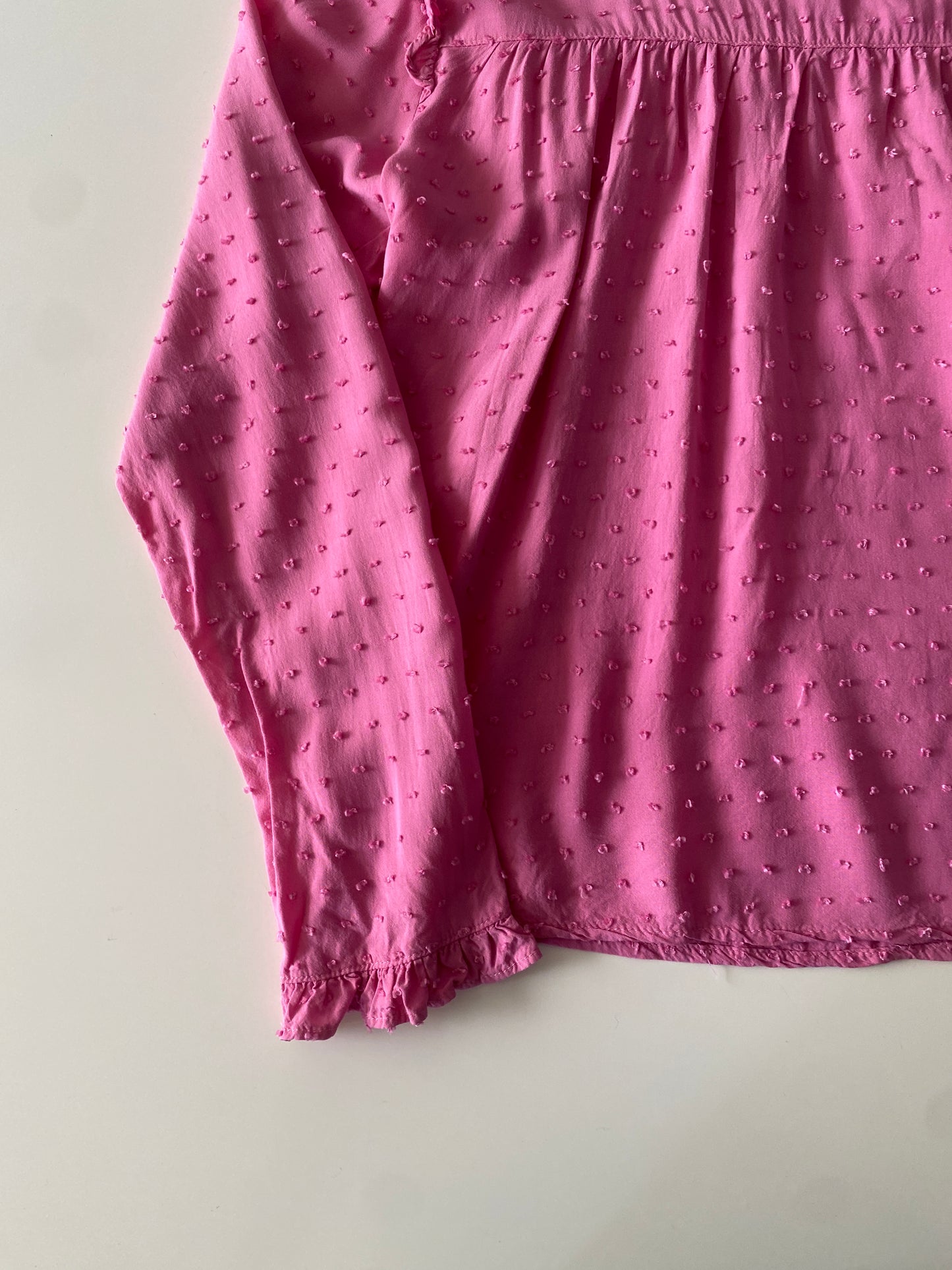 Camisa manga larga rosa, Talla M, Mujer