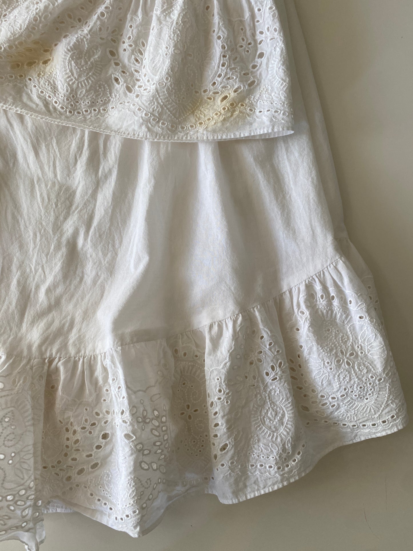 Vestido campirano blanco, Talla XS, Mujer