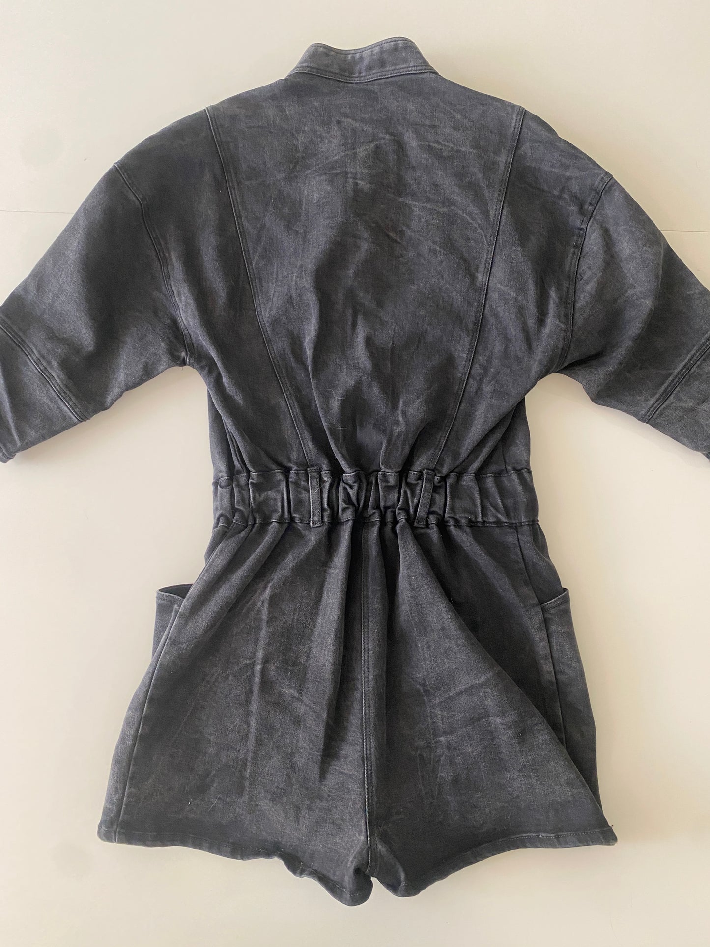 Jumper de mezclilla negro deslavado, Talla S, Mujer