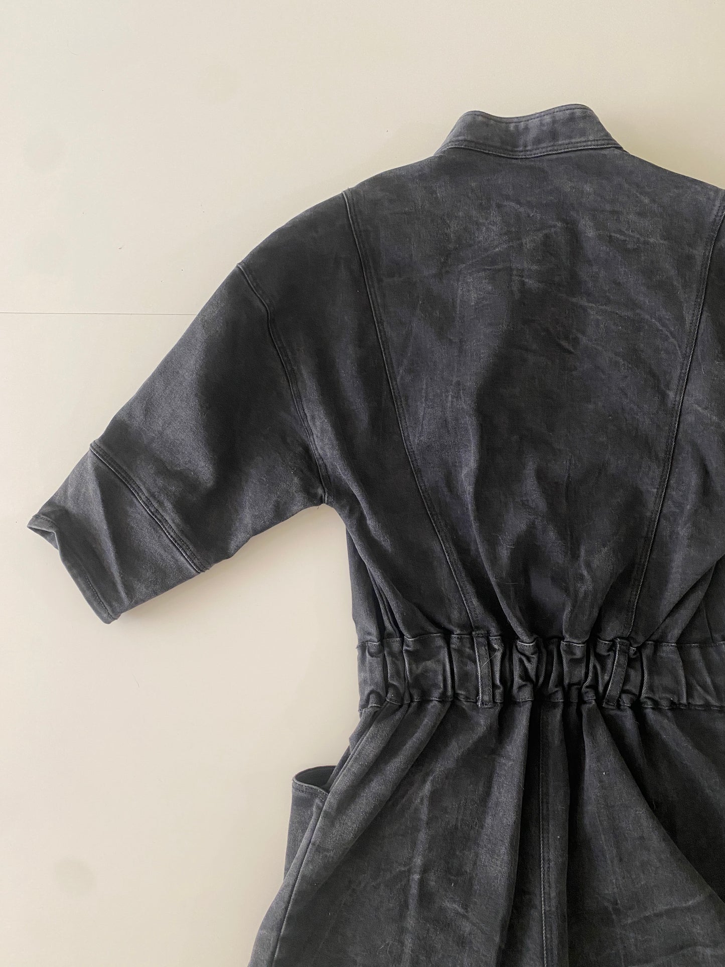 Jumper de mezclilla negro deslavado, Talla S, Mujer