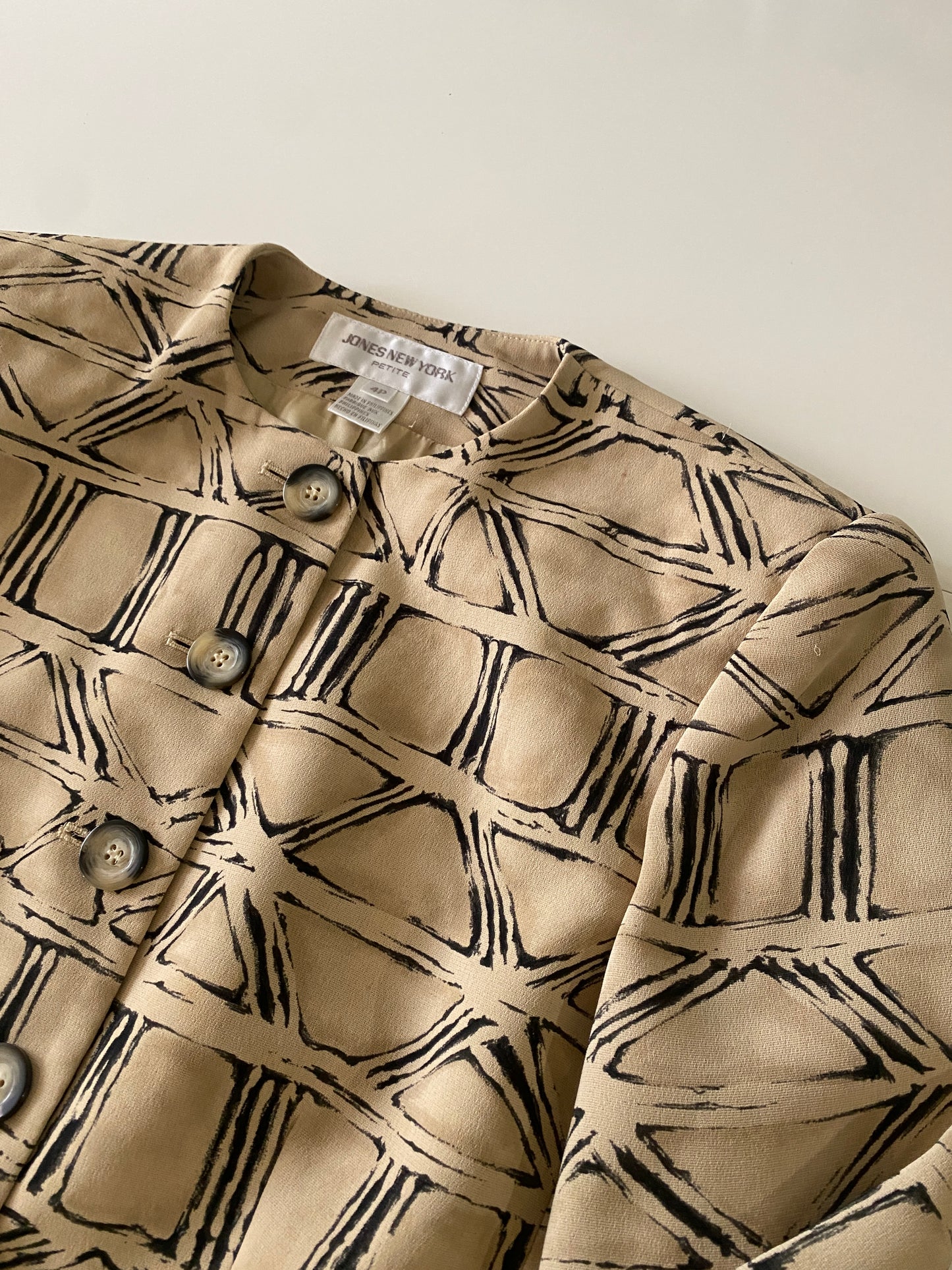 Blazer estampado VINTAGE, Talla 4P, Mujer