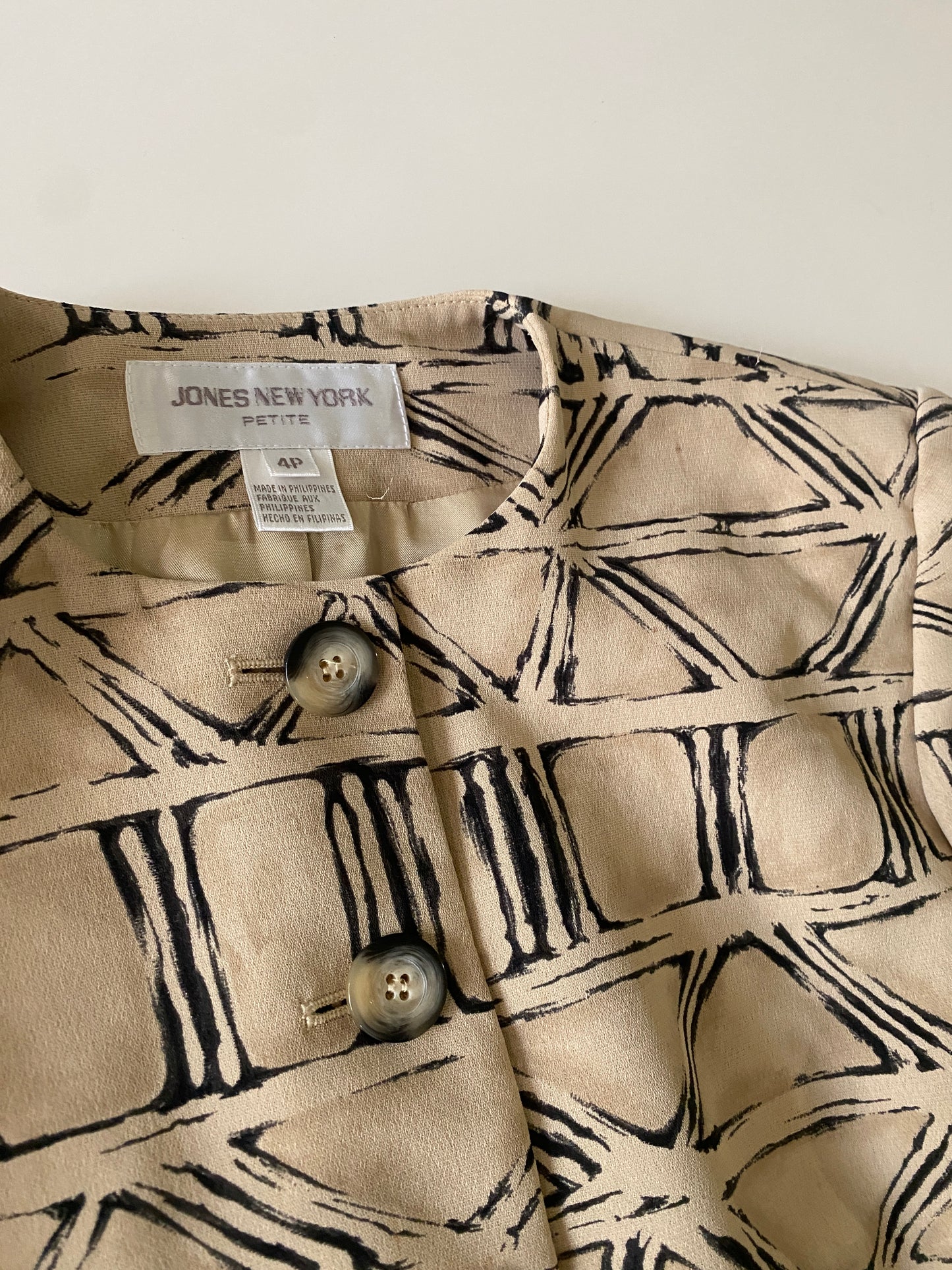 Blazer estampado VINTAGE, Talla 4P, Mujer