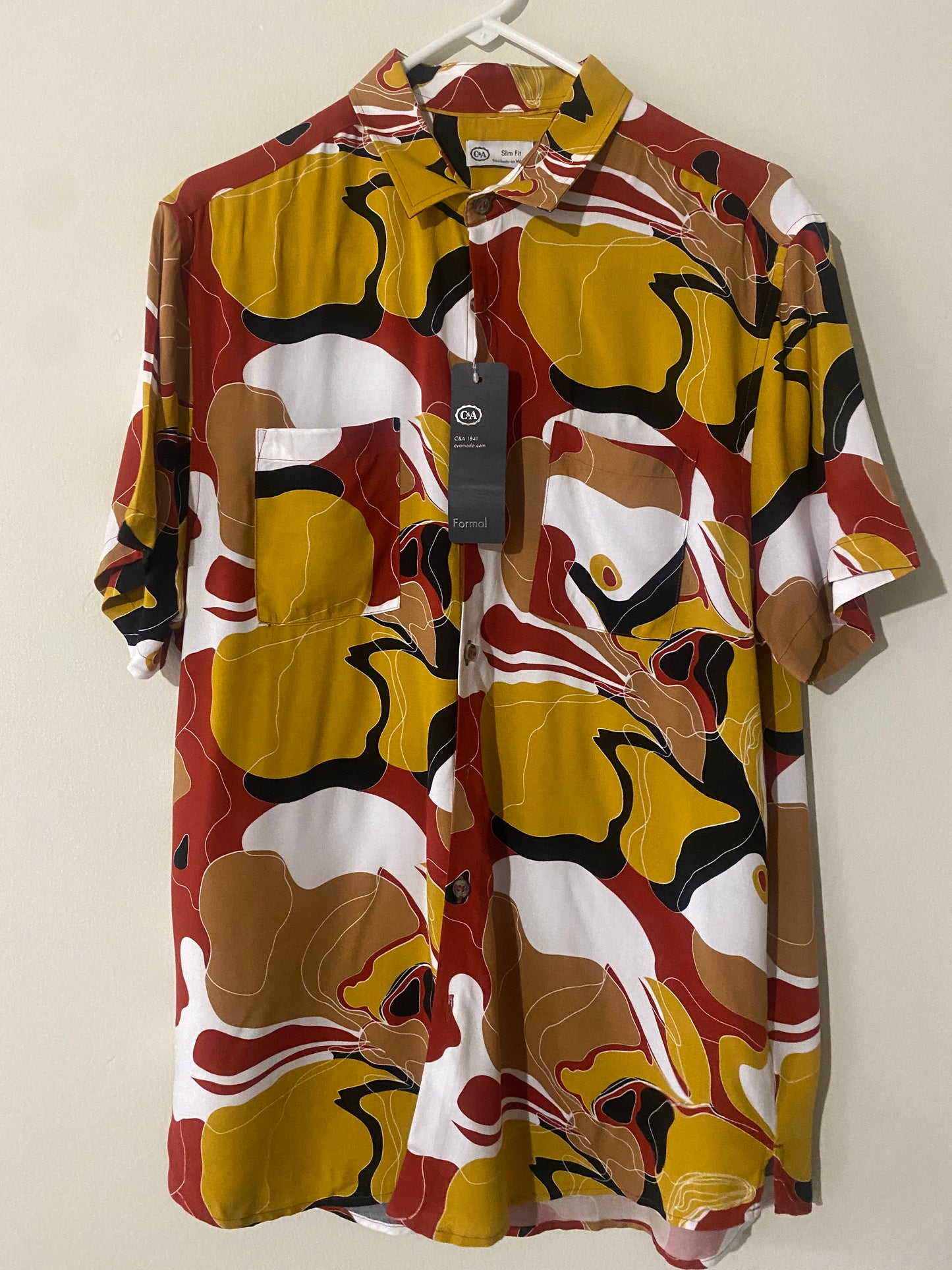 Camisa manga corta estampada, Talla M, NWT