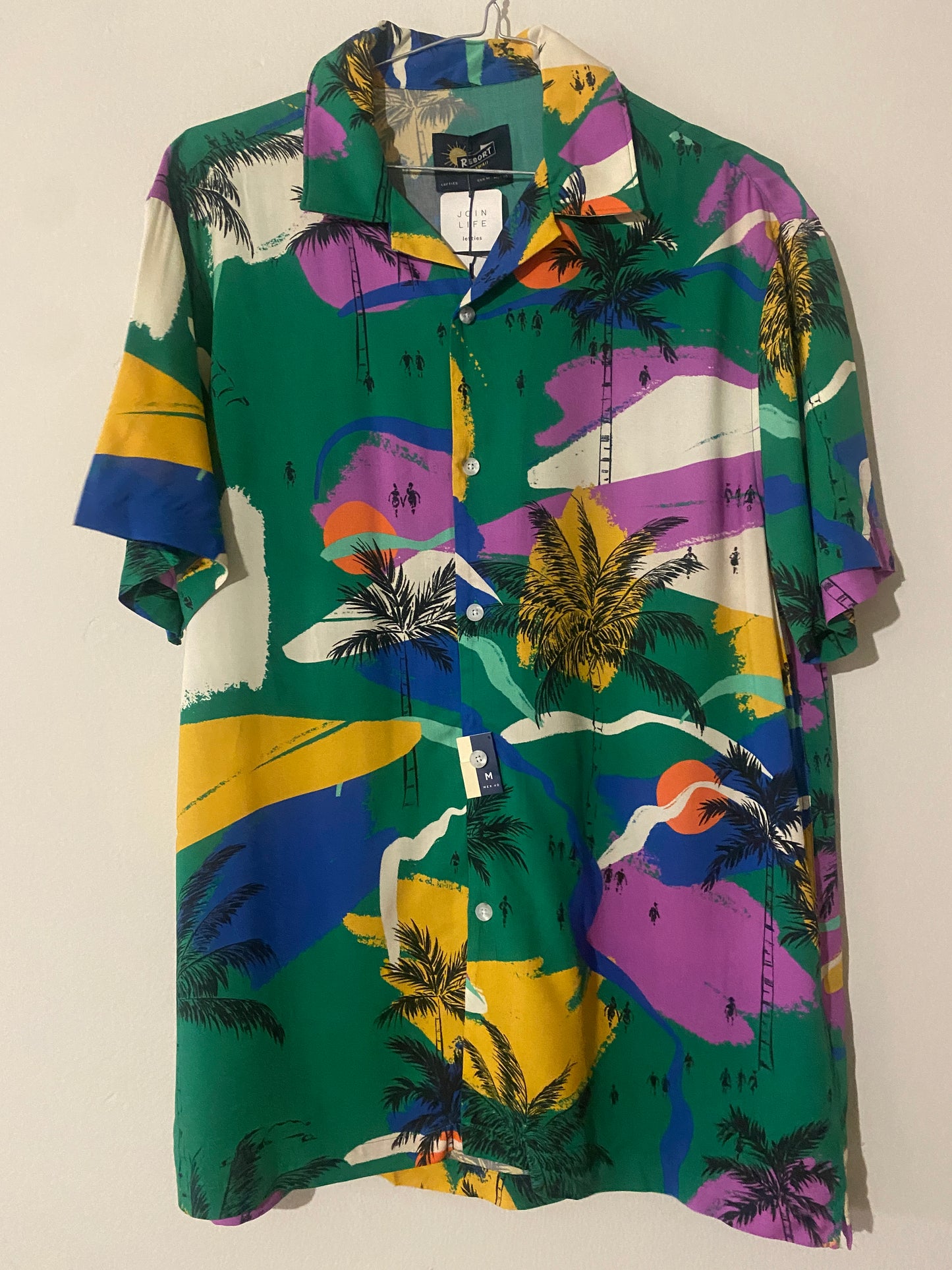 Camisa manga corta estampada, Talla m, NWT