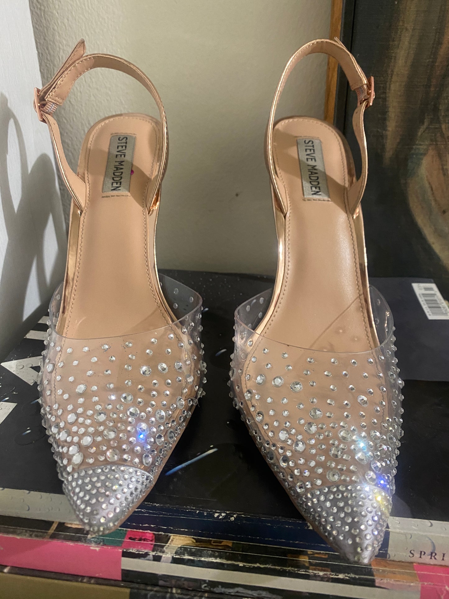 Estiletos con brillos, Talla 7Mx, 10Usa