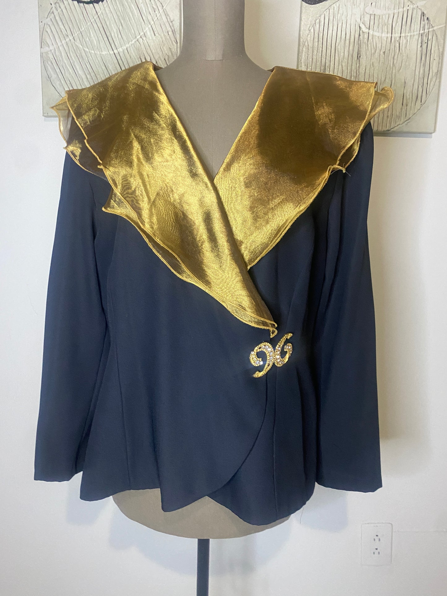 Saco con solapa traslucida, Talla XL, Mujer