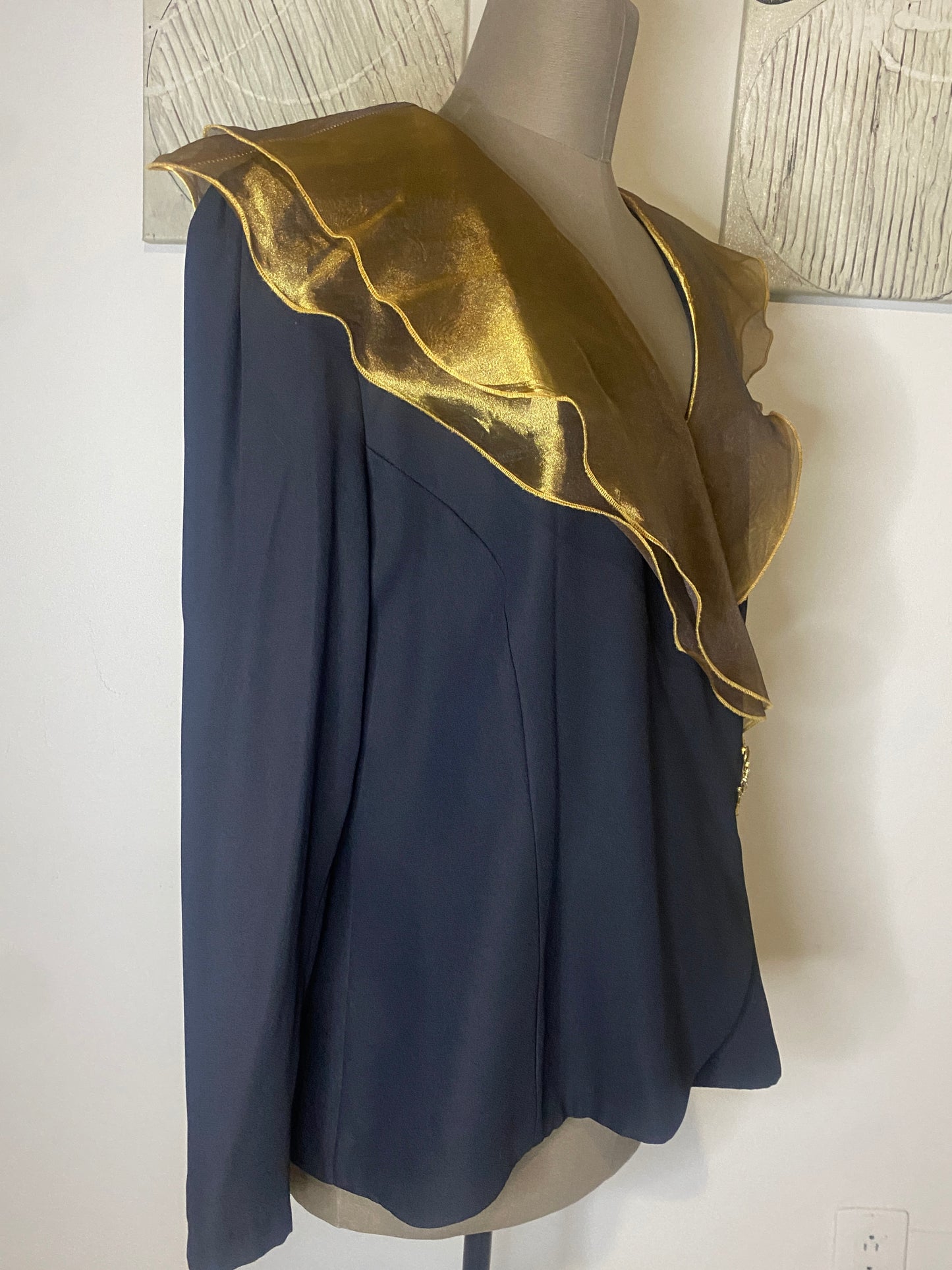Saco con solapa traslucida, Talla XL, Mujer