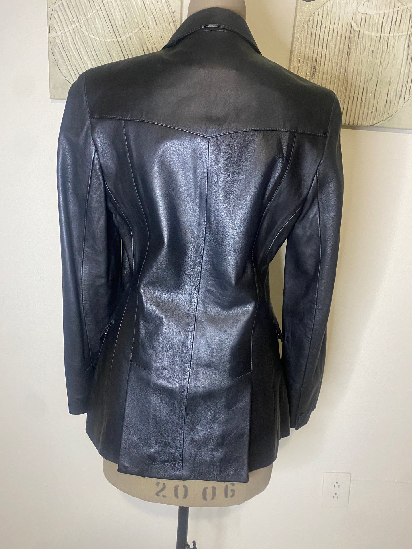 Blazer de piel, Talla S, Mujer
