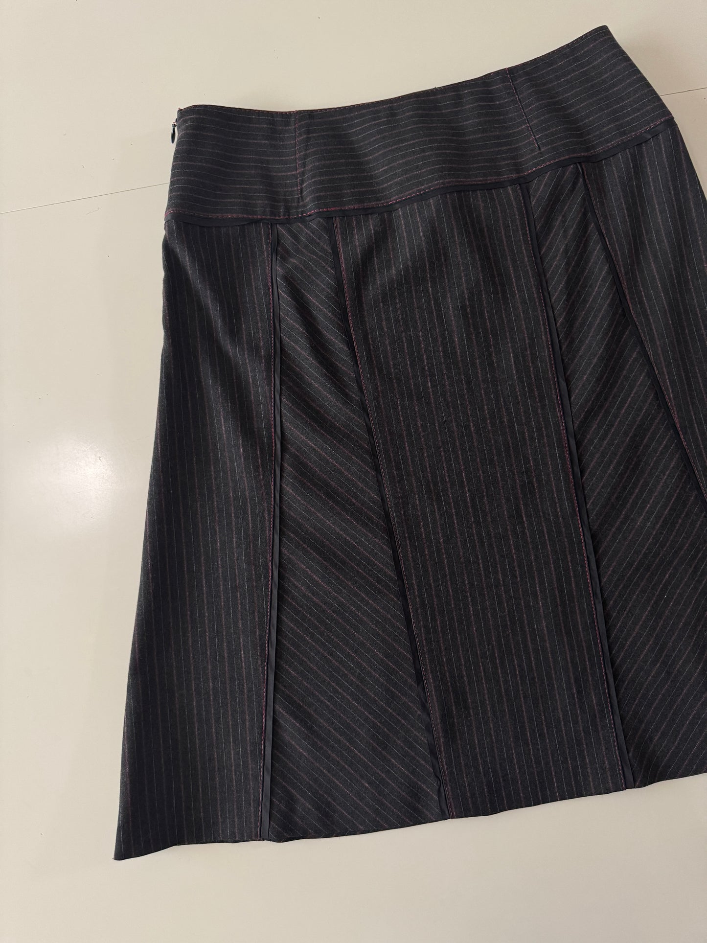 Falda de rayas negra, Talla 6, M, Mujer, Julio Studio