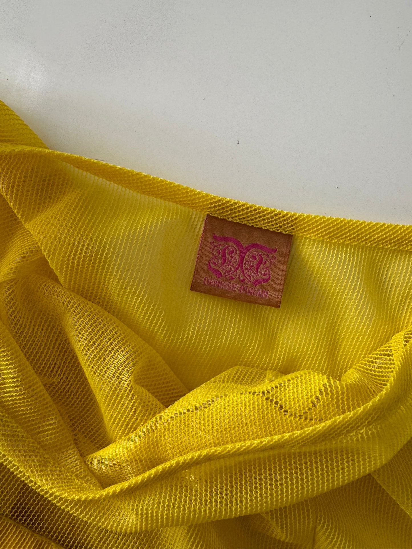 Top amarillo de mesh, Talla S, Mujer, Denisse Duran